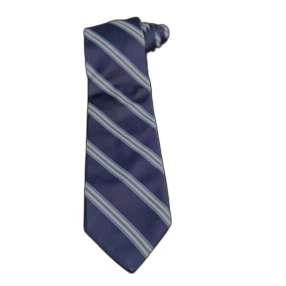Brooks Brothers 346 Silk Tie Blue Striped 58” x 3.5” Made in USA Woven in Italy - Picture 1 of 6